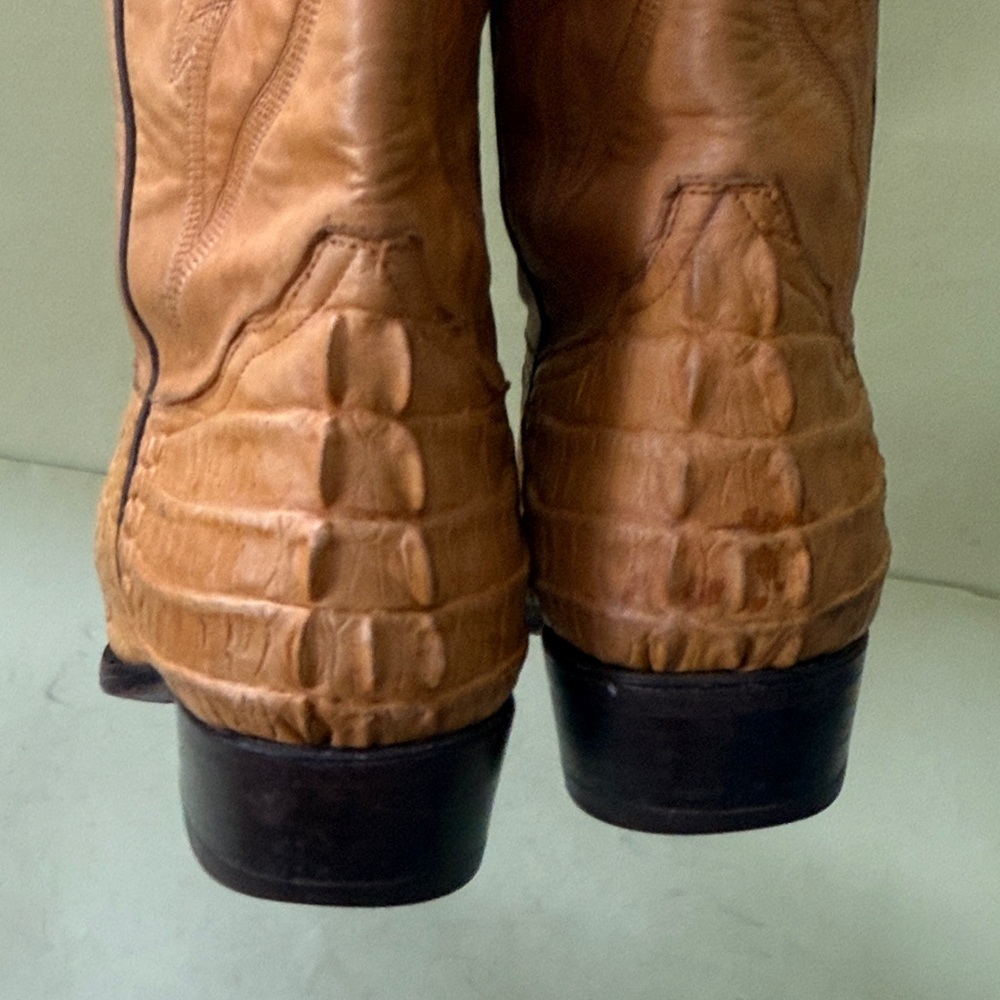 Yellow Cream Rudel Alligator/Leather  Western Cowboy Boots - Picture 8 of 16